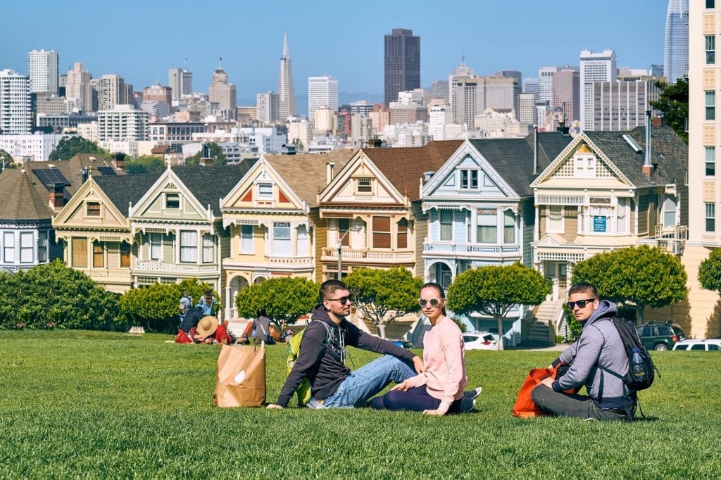 Young people in San Francisco park