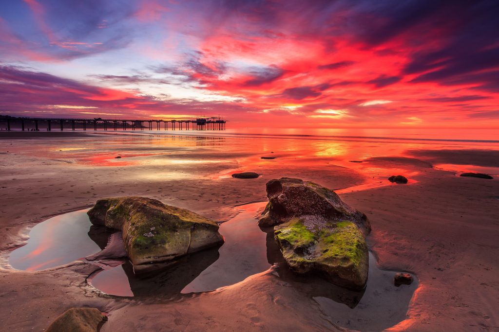 Fiery Sunset Low Tide At Scripps Pier T20 Zvj7Aj - California Locals