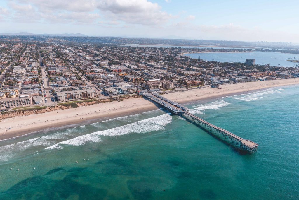 Ocean Pier Aerial San Diego Pacific Beach Southern California Beach Town T20 Zndp24 - California Locals