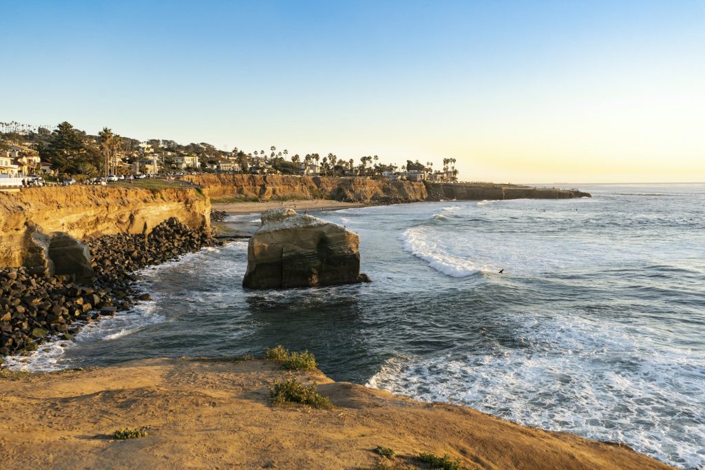 View of Sunset Cliffs in San Diego, California