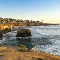 View of Sunset Cliffs in San Diego, California